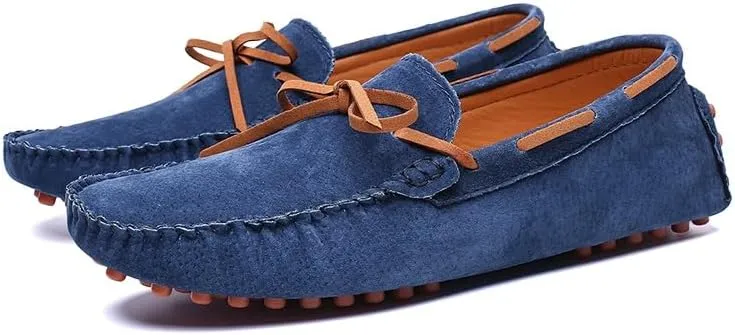 Men's Loafers Square Toe Suede Vamp Driving Loafers Moccasins Boat Shoes Anti-Slip Flexible Lightweight Wedding Slip-ons