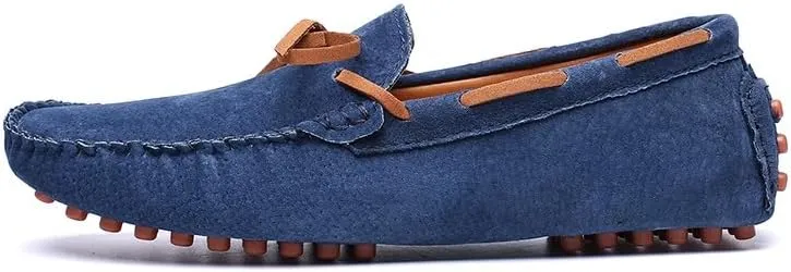 Men's Loafers Square Toe Suede Vamp Driving Loafers Moccasins Boat Shoes Anti-Slip Flexible Lightweight Wedding Slip-ons