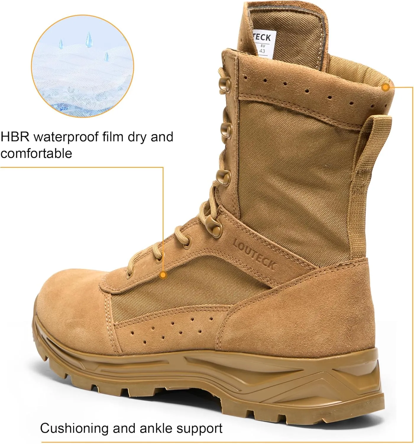 Men's Military & Tactical Boots  Waterproof & Comfortable Boots for Men, Perfect for Work, EMS, Hiking, and Combat
