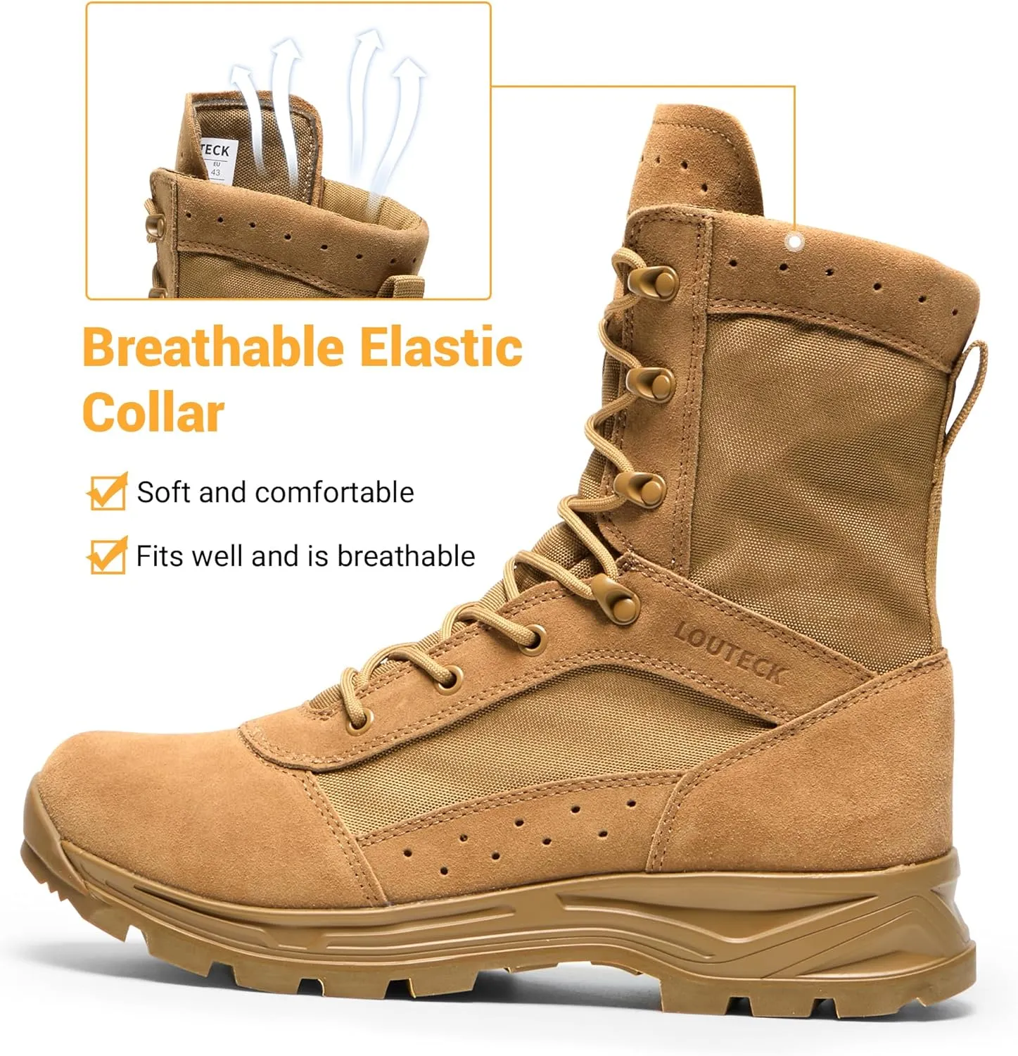 Men's Military & Tactical Boots  Waterproof & Comfortable Boots for Men, Perfect for Work, EMS, Hiking, and Combat