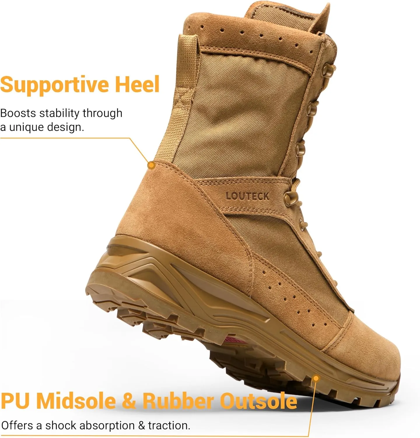 Men's Military & Tactical Boots  Waterproof & Comfortable Boots for Men, Perfect for Work, EMS, Hiking, and Combat