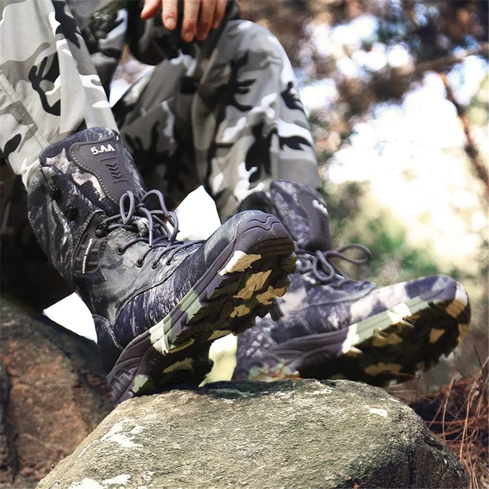 Men's Military and Tactical Combat Ankle Boots Lace up and Zipper Bootie Casual Outdoor Hiking Hunting Shoes Police Training Oxfords