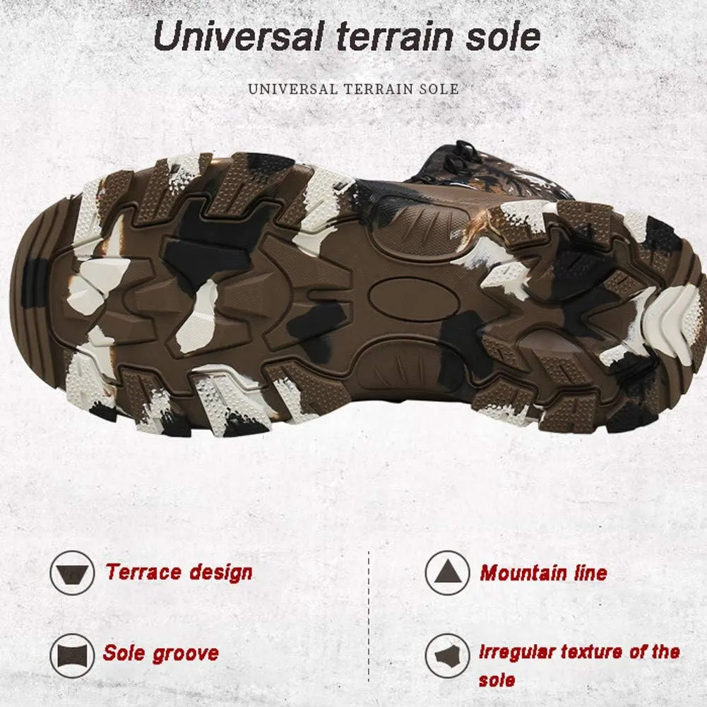 Men's Military and Tactical Combat Ankle Boots Lace up and Zipper Bootie Casual Outdoor Hiking Hunting Shoes Police Training Oxfords