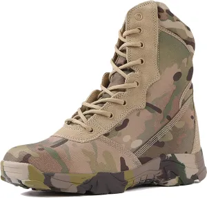 Men's Outdoor Boots Walking Camping Lace-up Army Boots Camouflage Military Tactical Waterproof Shoes Combat Boots Trekking Hiking Ankle Boot,A-45