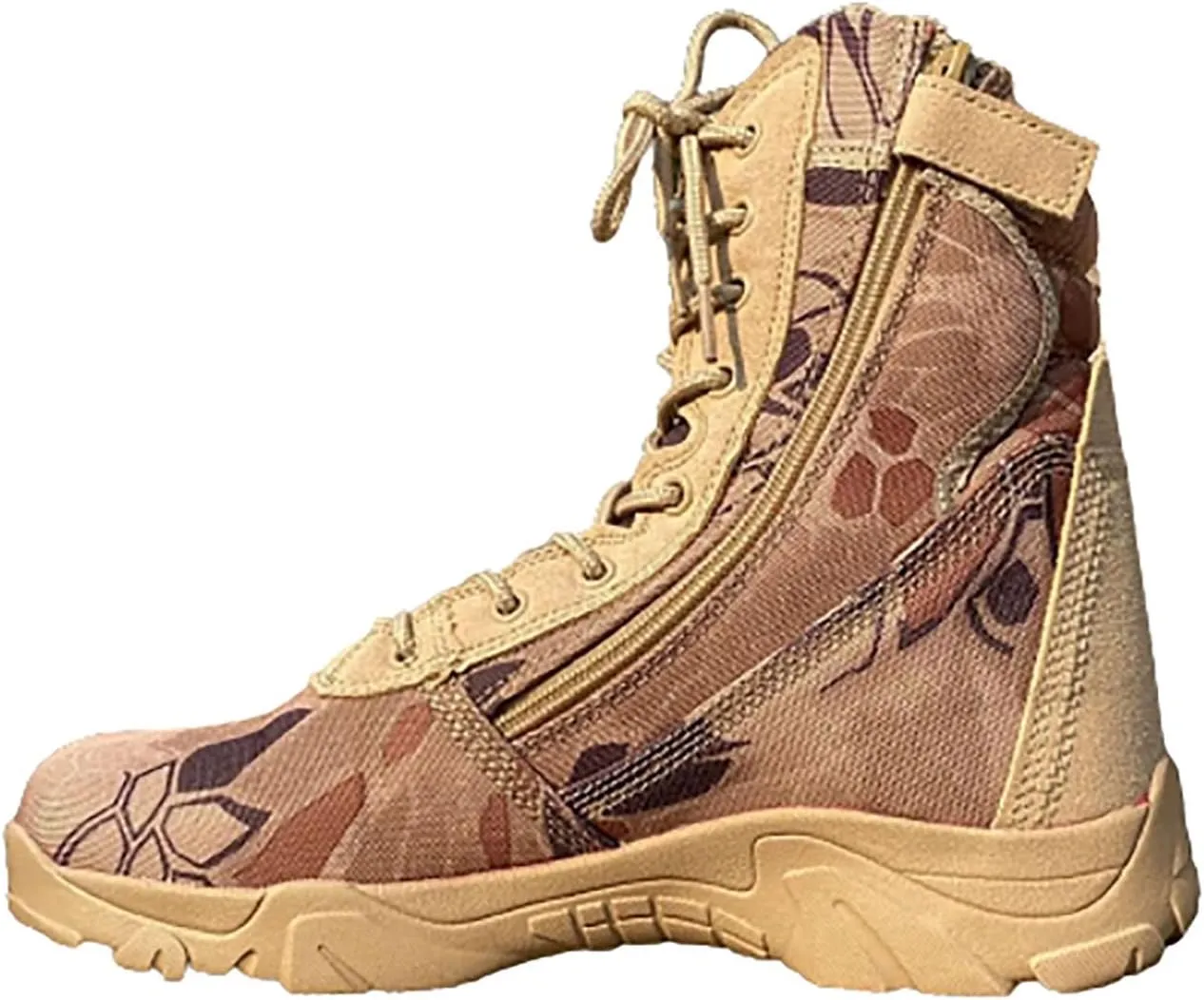 Men's Outdoor High-top Hiking Tactical Boots, Lightweight Abrasion-resistant Military Work Shoes, Breathable Soft and Comfortable Durable Work Boots