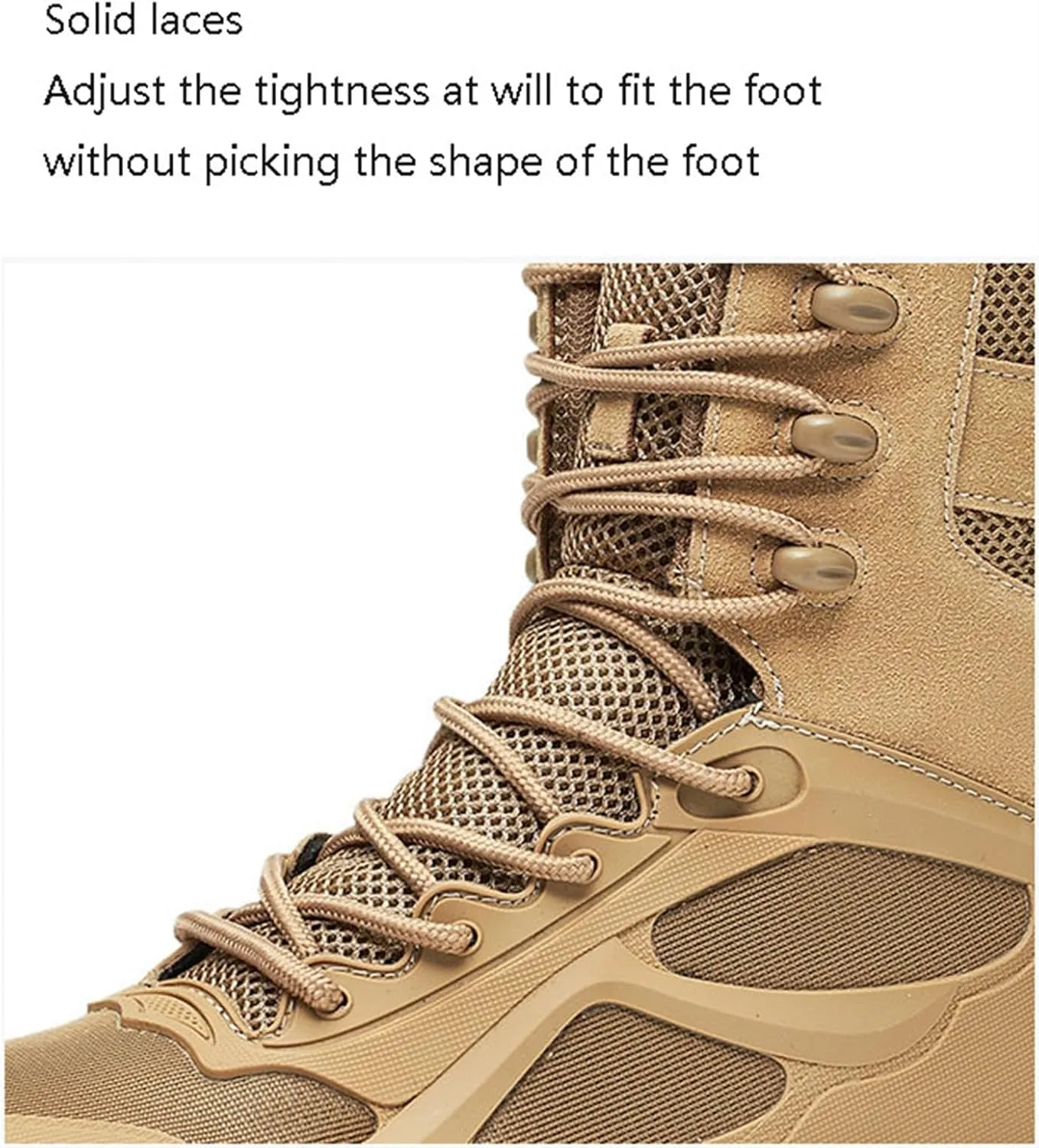 Mens Outdoor Sports Tactical Shoes, Men's Outdoor Side Zipper Lace Up Breathable Combat Safety Boots, Military Work Boots Desert Boots, for Camping Hiking Work Combat