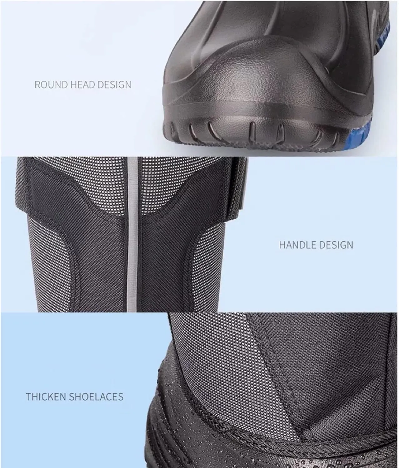Men's Snow Boots, Outdoor Cold Weather Sports Waterproof Round Head Buckle with Steel Nails High Top Fishing Shoes, for Winter Warm Anti-slip Walking Hiking Boots