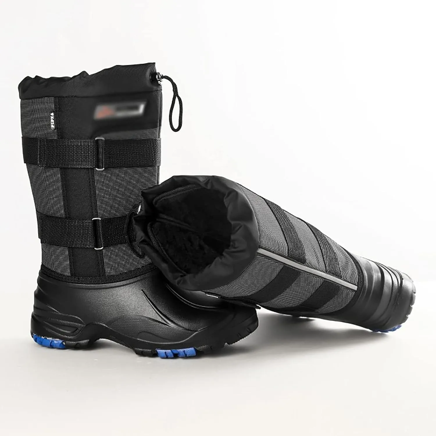 Men's Snow Boots, Outdoor Cold Weather Sports Waterproof Round Head Buckle with Steel Nails High Top Fishing Shoes, for Winter Warm Anti-slip Walking Hiking Boots