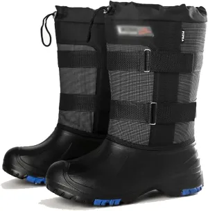 Men's Snow Boots, Outdoor Cold Weather Sports Waterproof Round Head Buckle with Steel Nails High Top Fishing Shoes, for Winter Warm Anti-slip Walking Hiking Boots