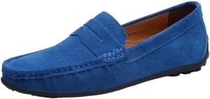 Men's Suede Loafers ?C Classic Loafer with Round Toe, Stitching Details, Flexible, Comfortable, and Slip-On Design for Prom and Casual Wear