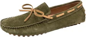 Men's Suede Loafers ?C Round Toe PU Leather Moccasins, Flexible Flat Heel, Anti-Slip Boat Shoes, Comfortable Slip-Ons for Party & Casual Wear