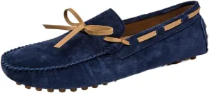 Men's Suede Loafers ?C Round Toe PU Leather Moccasins, Flexible Flat Heel, Anti-Slip Boat Shoes, Comfortable Slip-Ons for Party & Casual Wear