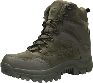Men's Tactical Ankle Boots: Side Zipper Military Work Boots, Hook & Loop Closure