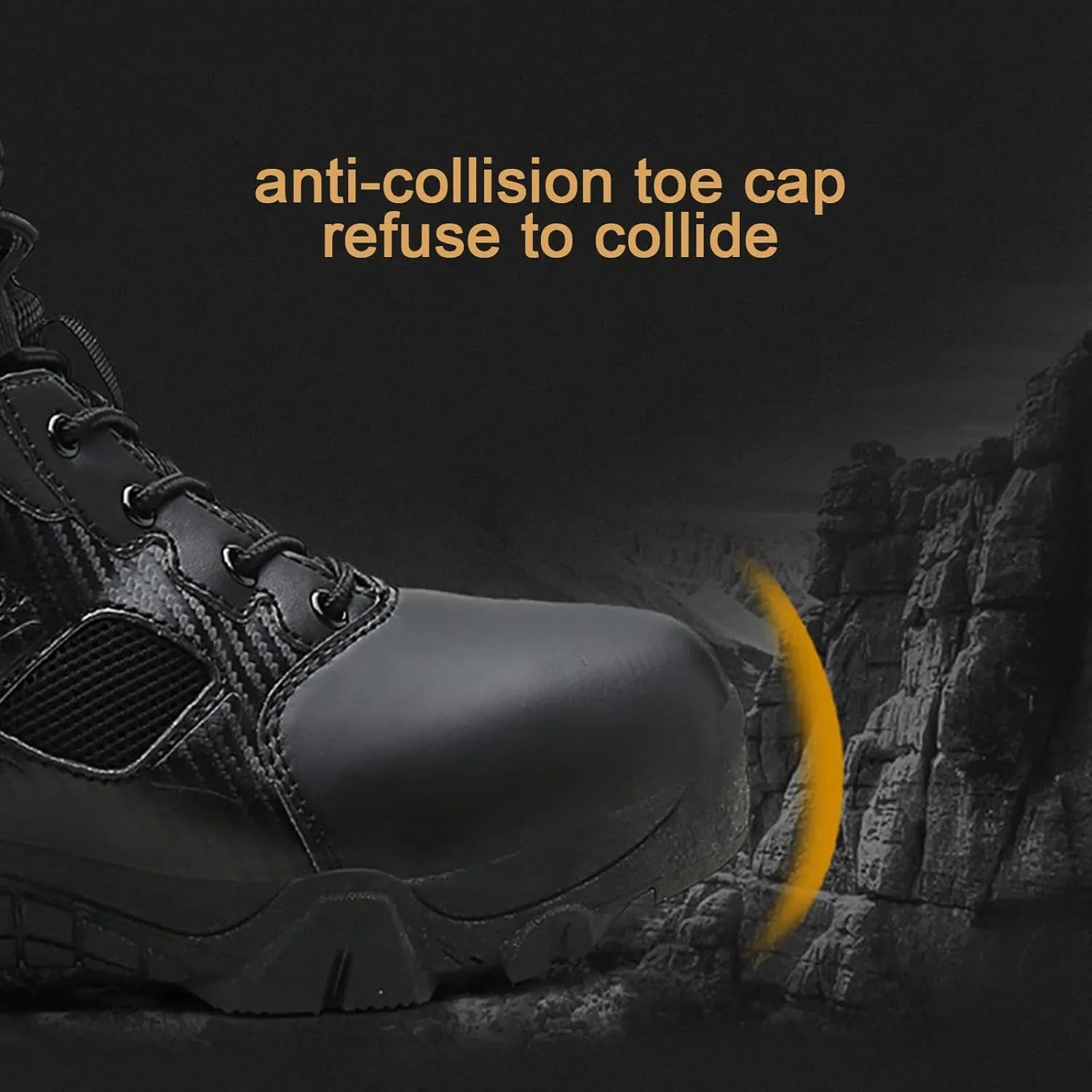 Men's Tactical Military Boots, Autumn Winter High-top Waterproof Lightweightoutdoor Rubber Outsole Combat Boots, for Hiking Men's Tactical Military Boots