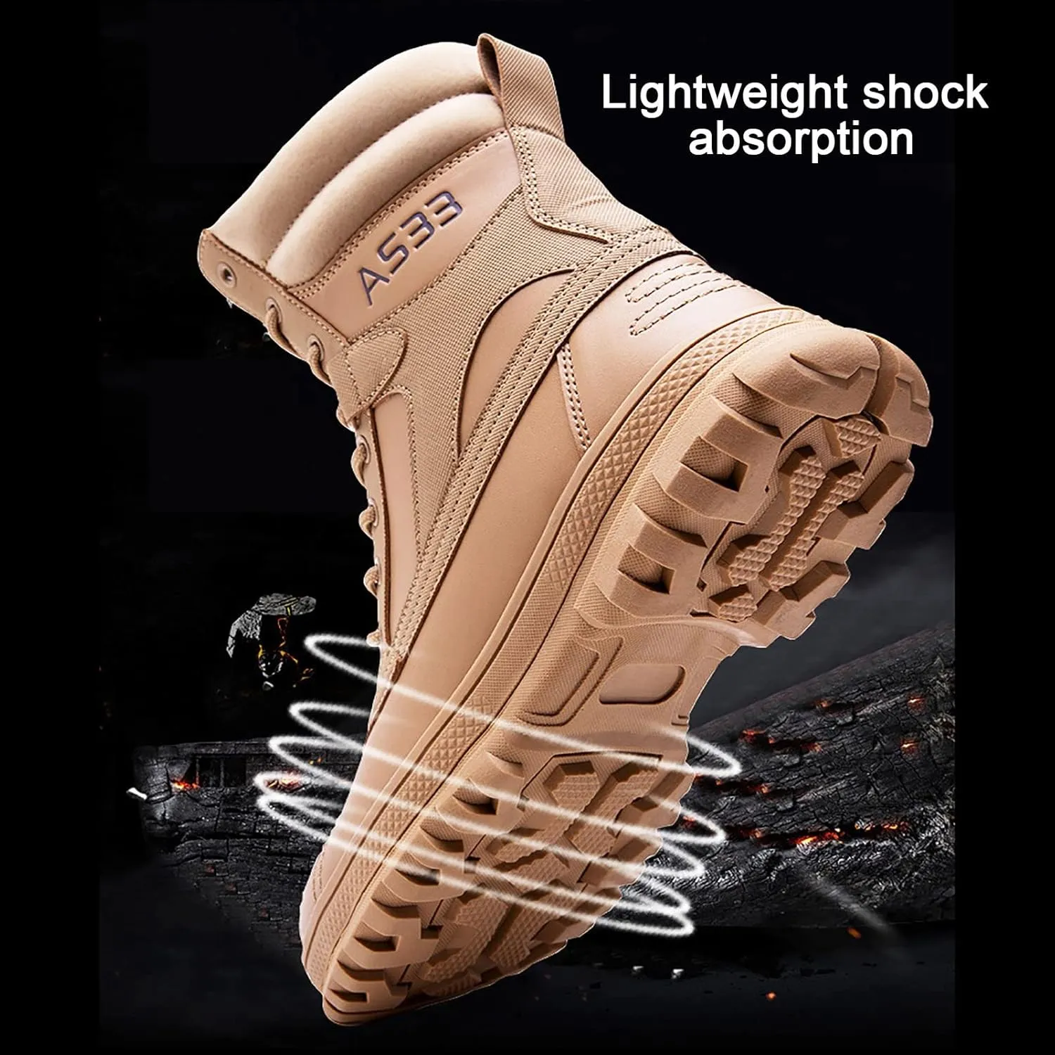 Men's Tactical Military Boots,Autumn And Winter Outdoor Waterproof Non-slip Woodland boot, Outdoor Lace-Up Lightweight Breathable Hiking Shoes
