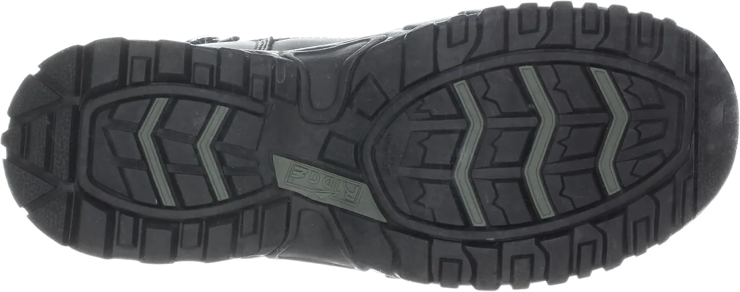 Mens Tactical Steel Toe Work Boots Air-Tac 6 with Zipper - Oil & Slip Resistant Black Leather Boots