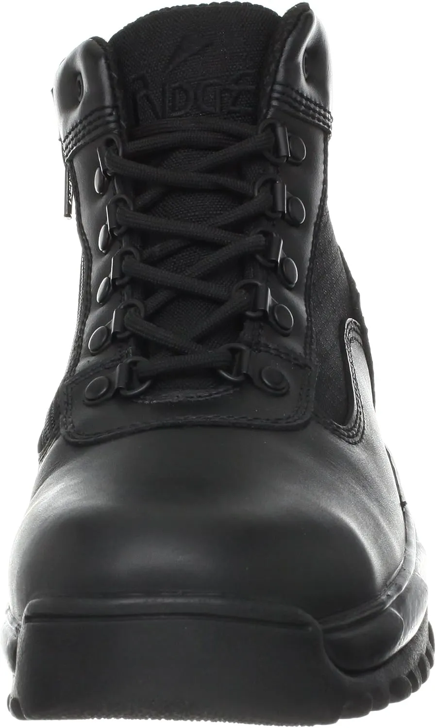 Mens Tactical Steel Toe Work Boots Air-Tac 6 with Zipper - Oil & Slip Resistant Black Leather Boots
