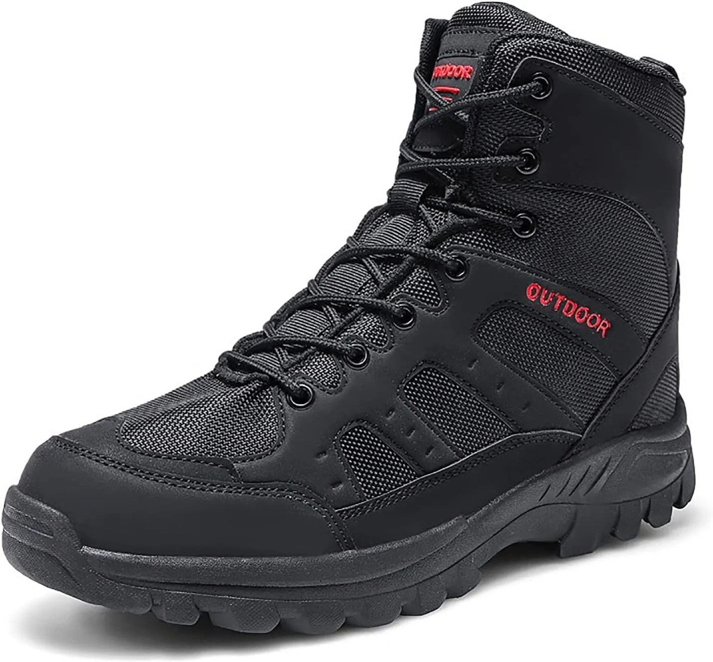 Men's Ultralight Tactical Combat Boots, Outdoor Comfort Breathable and Wear-resistant Lace Up Zipper Military Shoes, for Hiking Waterproof Men's Desert Shoes
