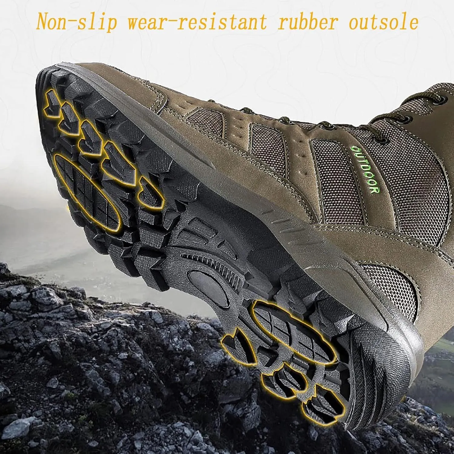 Men's Ultralight Tactical Combat Boots, Outdoor Comfort Breathable and Wear-resistant Lace Up Zipper Military Shoes, for Hiking Waterproof Men's Desert Shoes