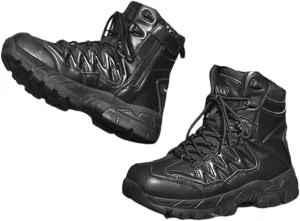 Mens Waterproof Hiking Military Tactical Boots, Mens Outdoor Army High Top Combat Tactical Patrol Boots with Side Zip, Lace Up Breathable Fashion Round Toe Desert Boots