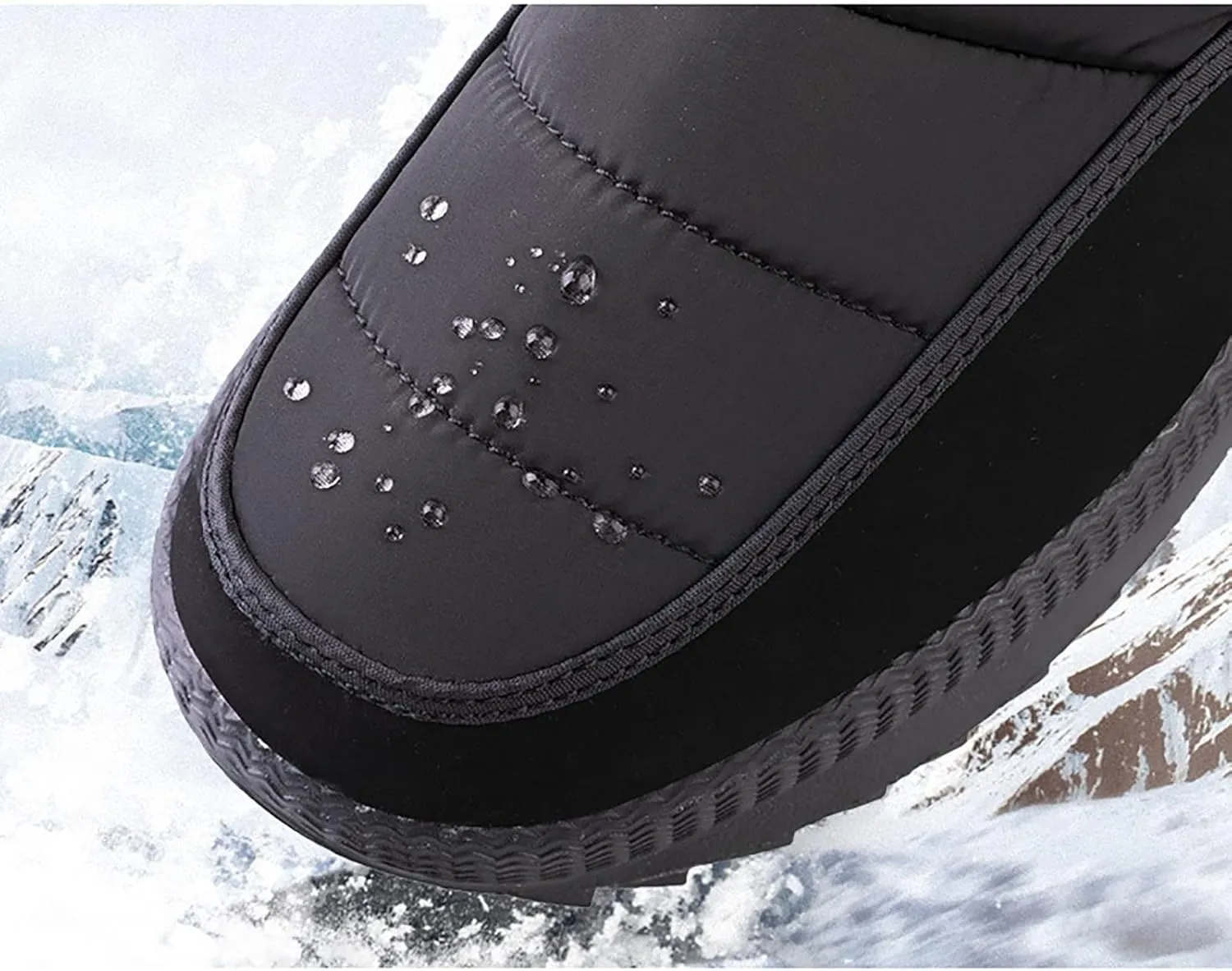 Mens Winter Snow Boots, Lightweight Walking Warm Fur Snow Ankle Trekking Non-slip Outdoor Hiking Boot, for Trekking Fur Lined Waterproof Ankle Boots