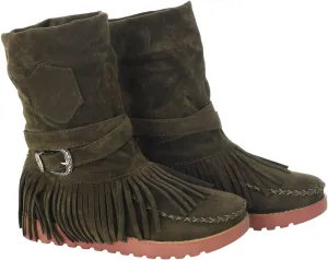 Mid Calf Boots for Women Comfortable Boots for Women Casual Fashion Round Toe Retro Short Women's Fringe Boots Comfy