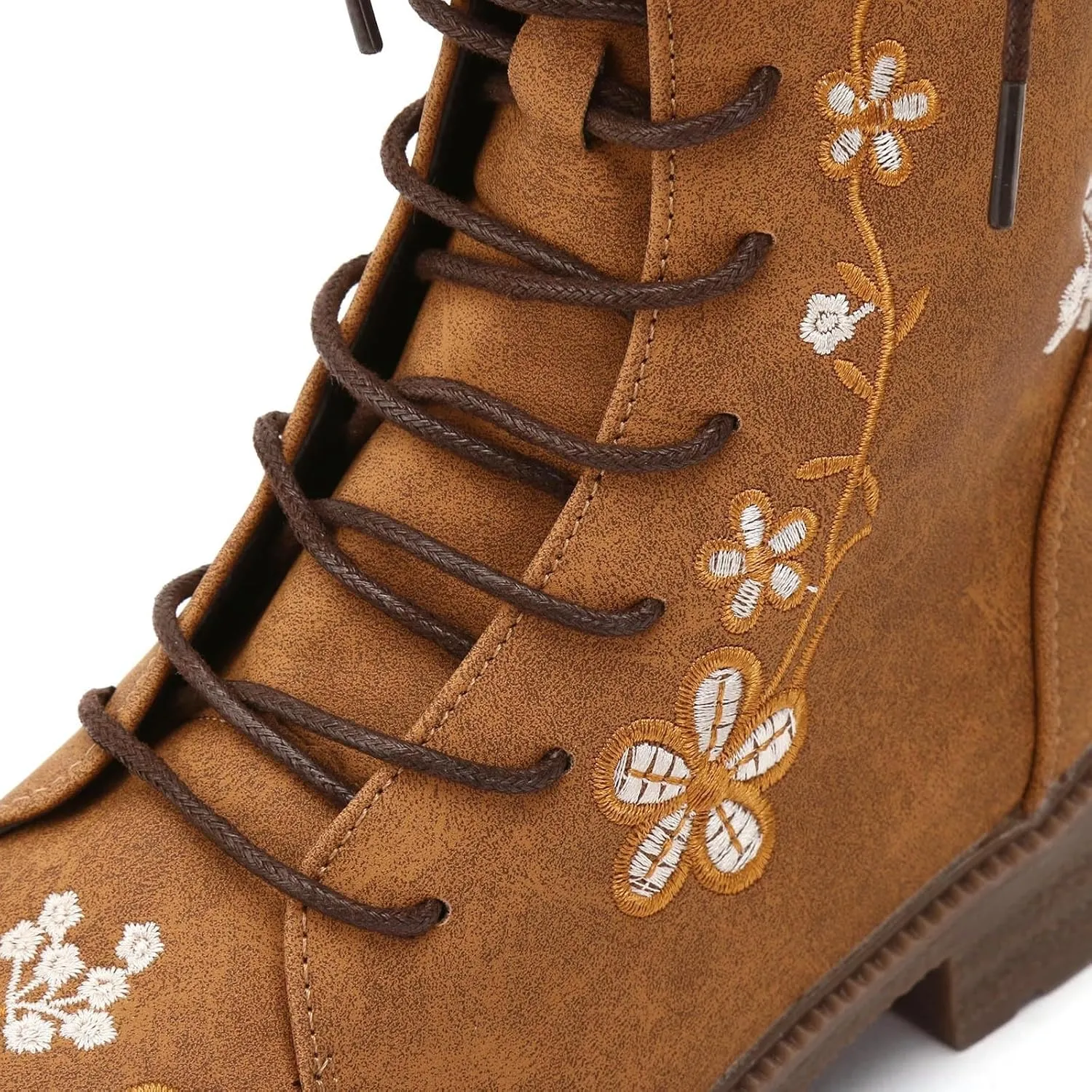 Mid Calf Boots for Women Retro Printed Embroidered Women's Heel Monochrome Fashion Short Boots Non Statement Boots Women