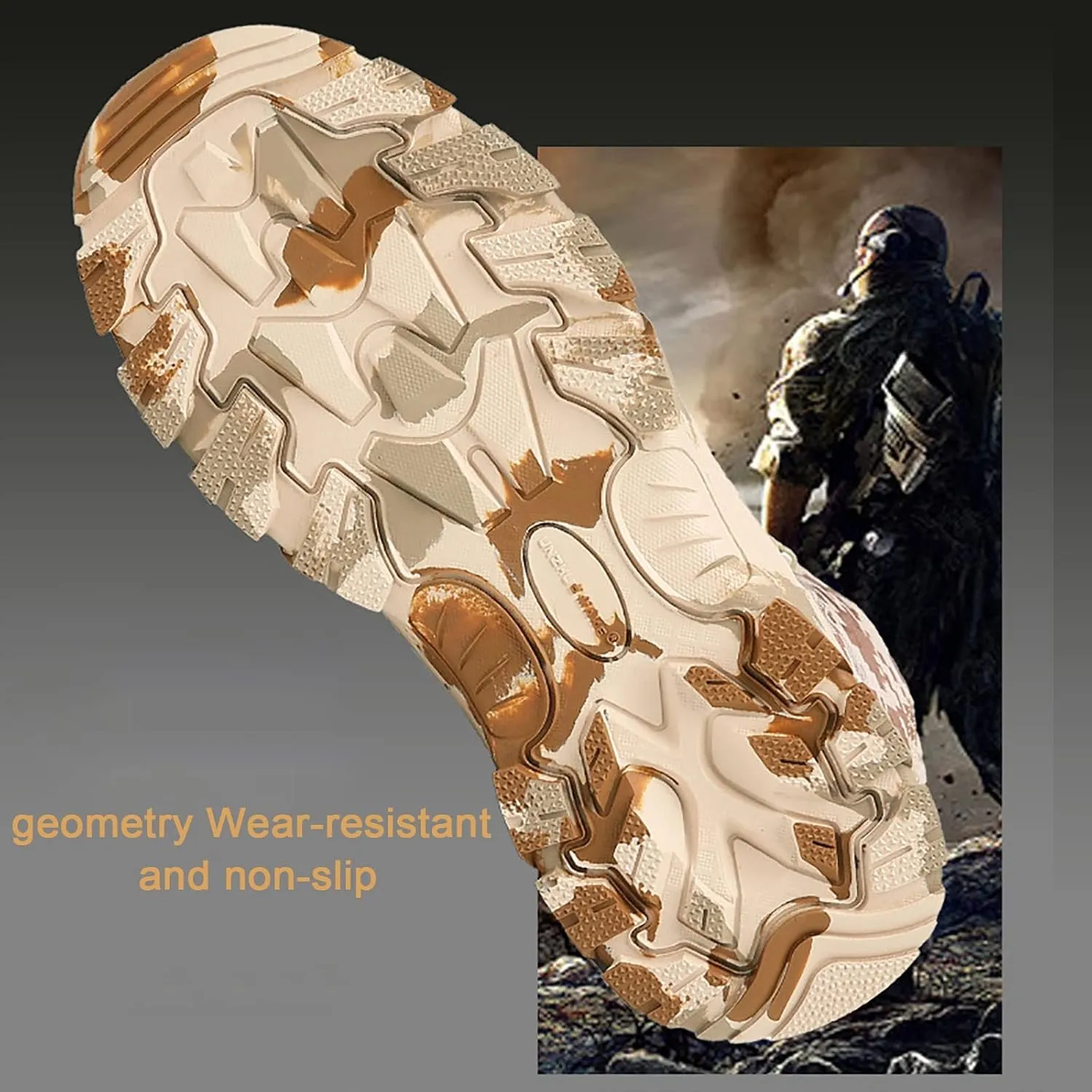 Military and Tactical Boots for men, Non-Slip Waterproof Comfortable Shock Mountaineering Boots, Outdoor Lace-Up Sports Lightweight Durable Breathable Hiking Shoes