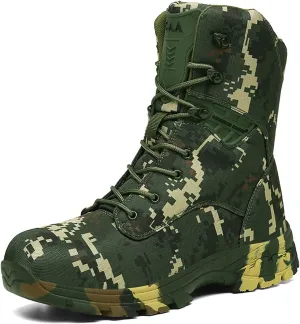Military and Tactical Boots for men, Non-Slip Waterproof Comfortable Shock Mountaineering Boots, Outdoor Lace-Up Sports Lightweight Durable Breathable Hiking Shoes