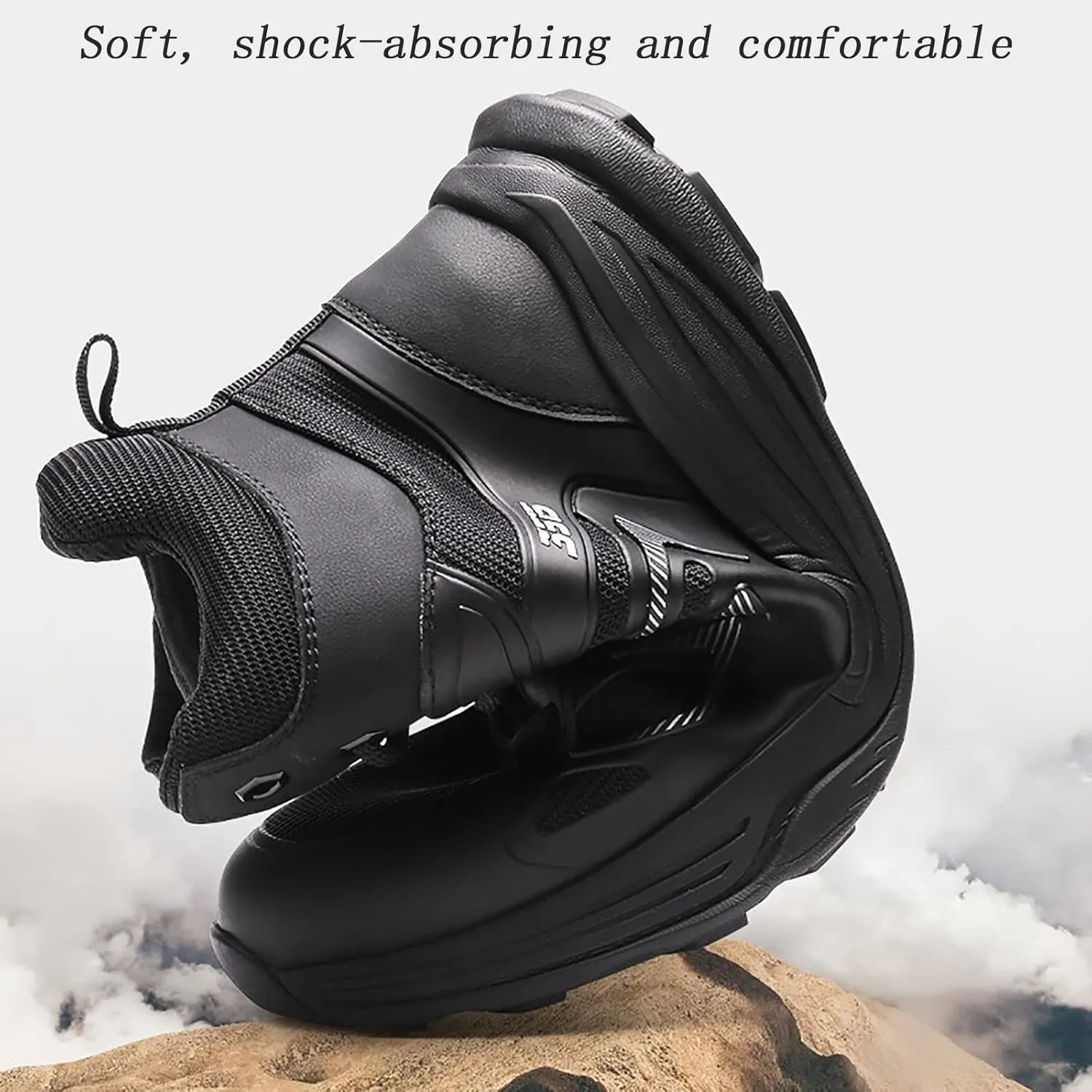 Military and Tactical Boots for Men, Spring Autumn Lightweight Breathable High-top Outdoor Boots, Durable Lace-up Waterproof Non-slip Rubber Hiking Boots