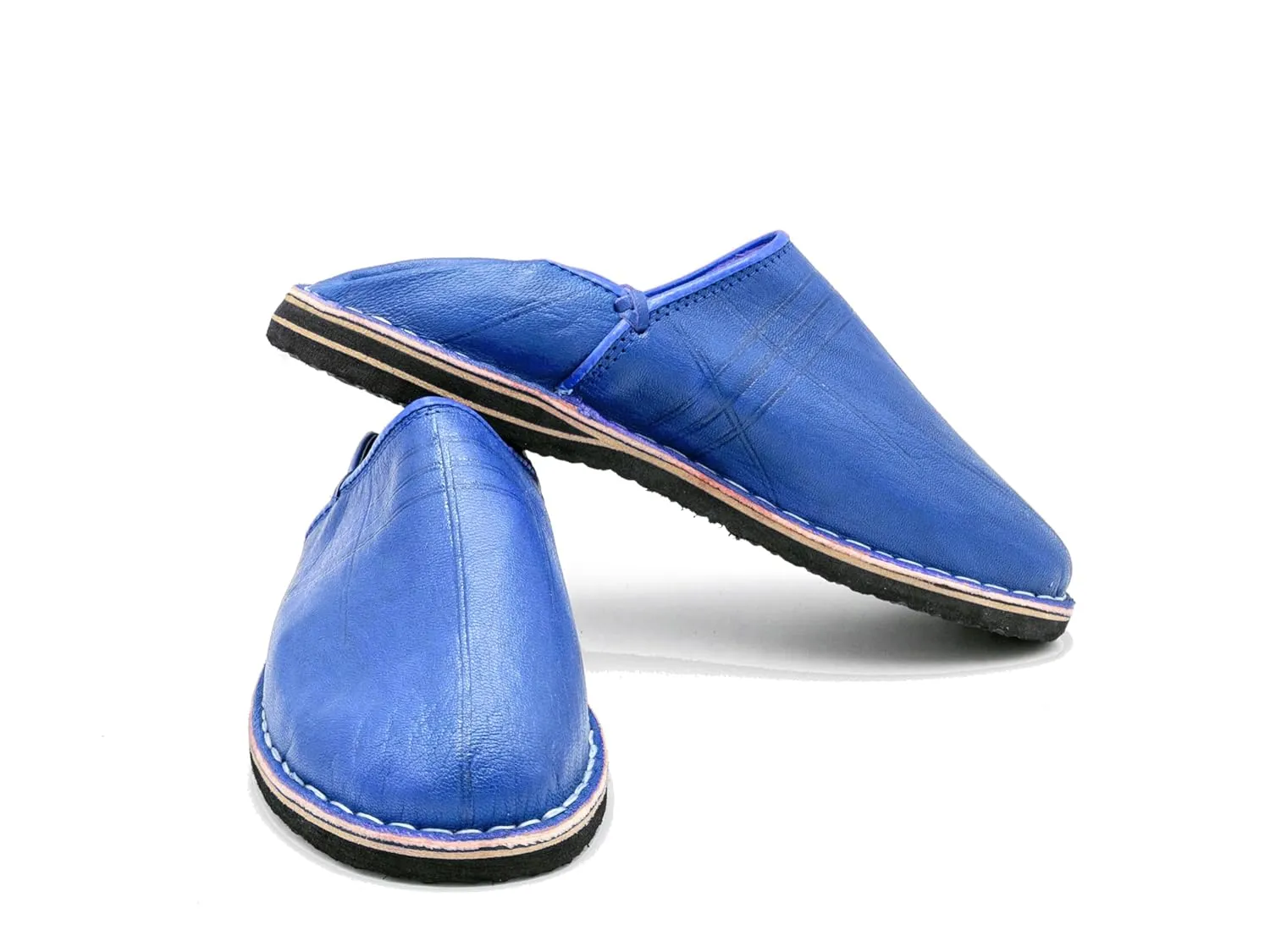 Moroccan Babouche Shoes, Timeless Elegance for Your Feet, Unisex Handmade Babouches slippers Dyed With Natural Color, babouche men, babouche women (40 EU, Bleu)
