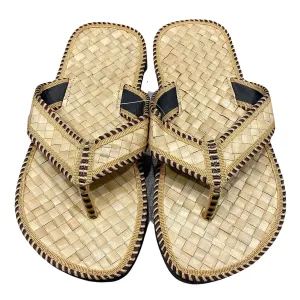 Natural Flip Flops slippers Hand-woven Straw Sandals Handmade shoes Tropical pandanus tress leaf perfect for your feet (XL)