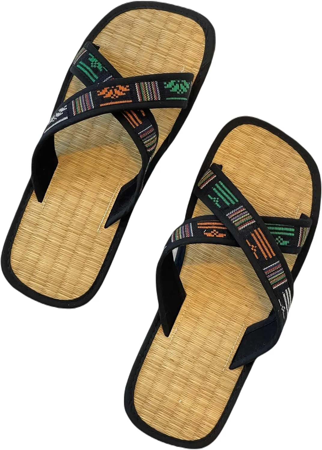 Natural Sedge Mat Sandals for Men & Women | Sustainable Straw Flip Flops | Breathable, Comfortable Spa & Beach Slippers for Home or Hotel