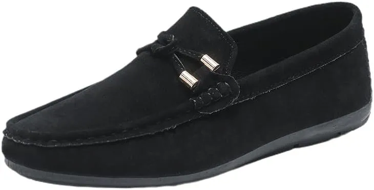 New Men's Loafers Suede Vamp Moccasins Penny Loafers Comfortable Flexible Lightweight Wedding Slip-on