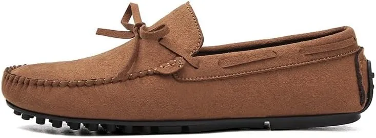 New Mens Loafers Suede Vegan Leather Moccasins Driving Loafers Anti-Slip Comfortable Resistant Fashion Slip On