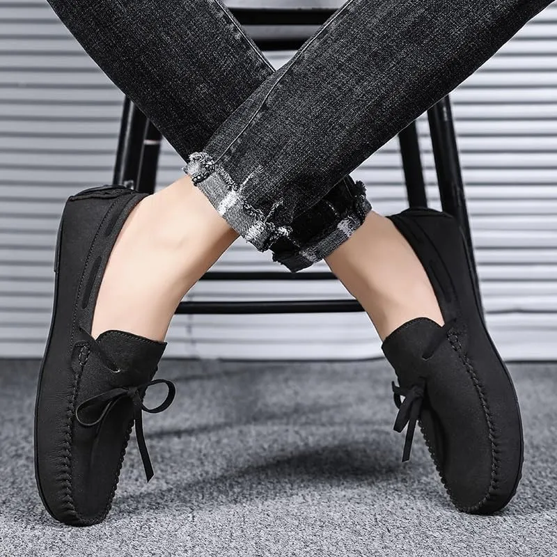 New Mens Loafers Suede Vegan Leather Moccasins Driving Loafers Anti-Slip Comfortable Resistant Fashion Slip On