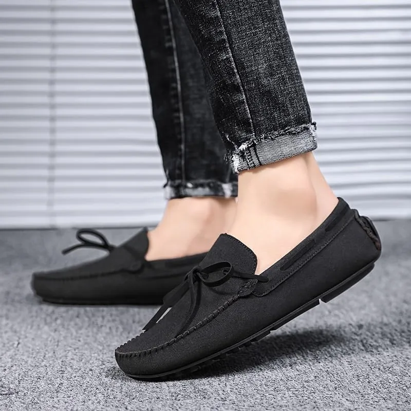 New Mens Loafers Suede Vegan Leather Moccasins Driving Loafers Anti-Slip Comfortable Resistant Fashion Slip On