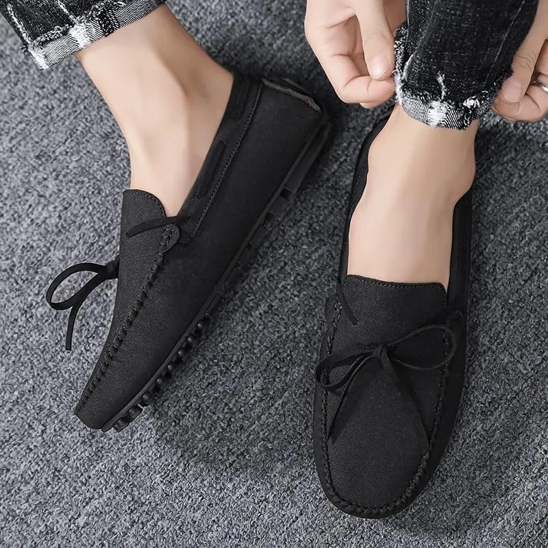 New Mens Loafers Suede Vegan Leather Moccasins Driving Loafers Anti-Slip Comfortable Resistant Fashion Slip On