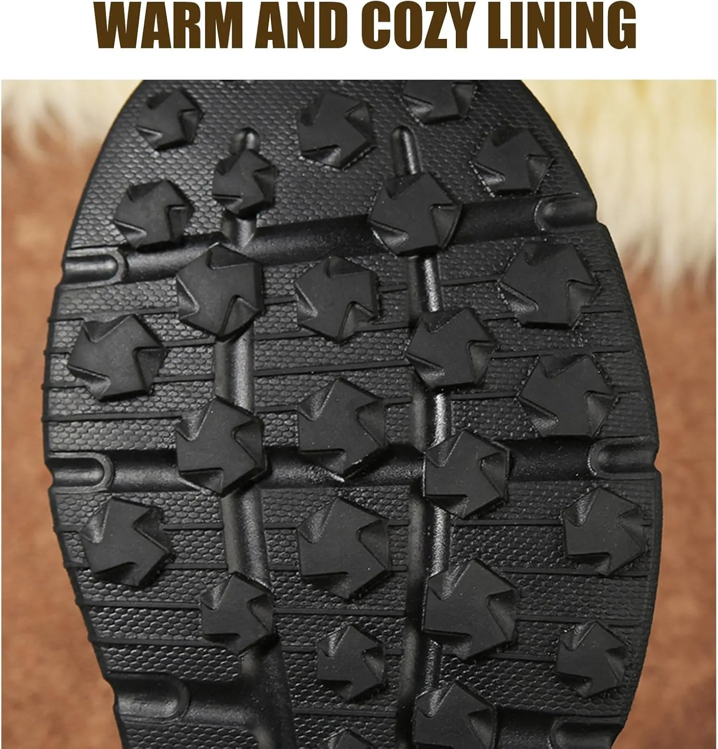 Optigard Men's High-Top Lace-up Snow Boots Winter Warm Fur Lined Waterproof Furry Boots Cold Weather Outdoor Anti-Slip Working Hiking Sneaker