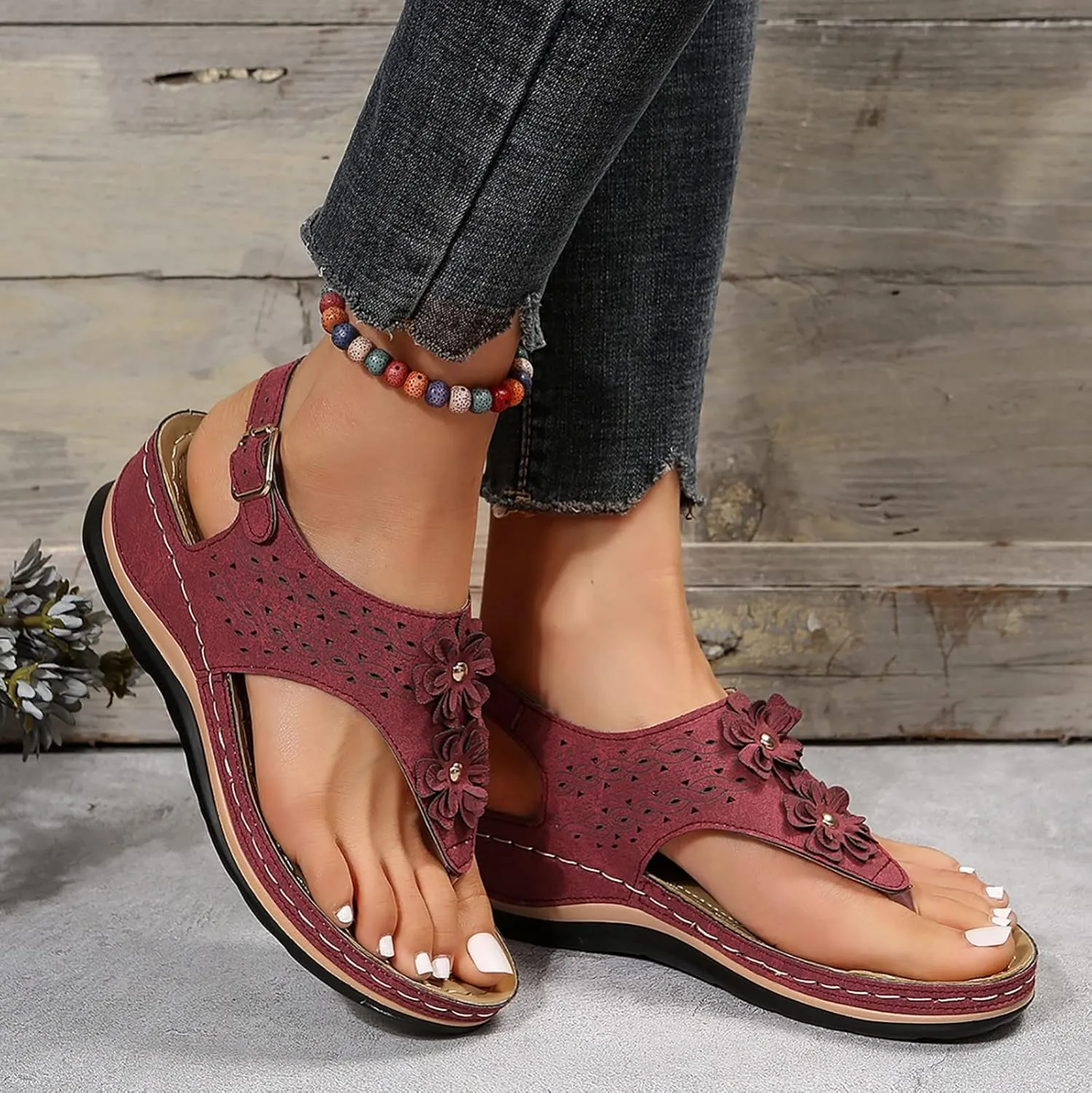 Orthopedic Leather Sandals for Women Orthotic Sandals with Heels Orthopedic Fascitis Plantar Sandals Women Orthopedic High Arch Support Inserts Women Sandal Women's Orthopedic Arch Support Flip Flops
