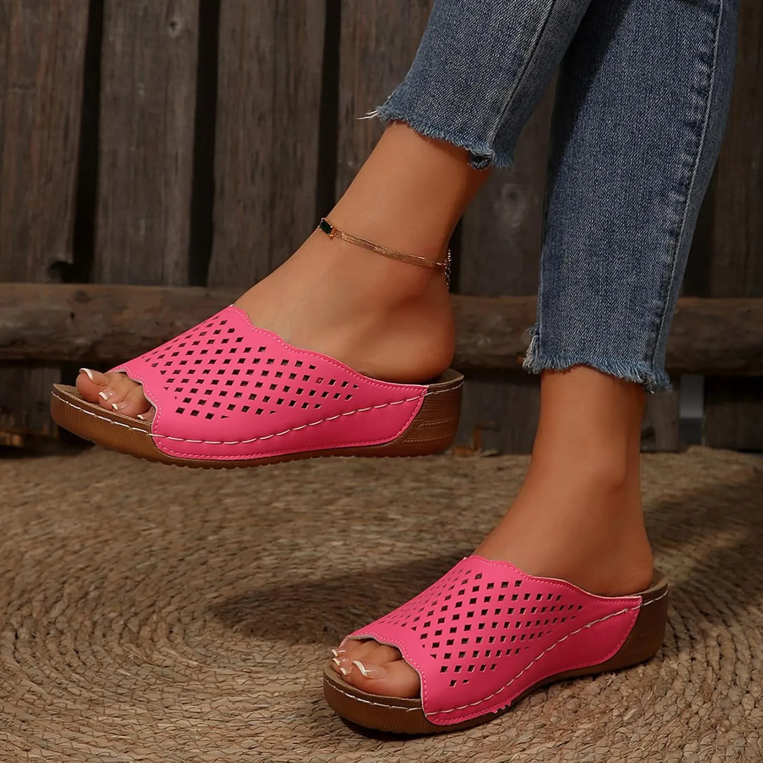 Orthopedic Sandals For Women Arch Support Walking Sandals Comfortable Beach Orthotic Sandals Summer Wedge Sandals