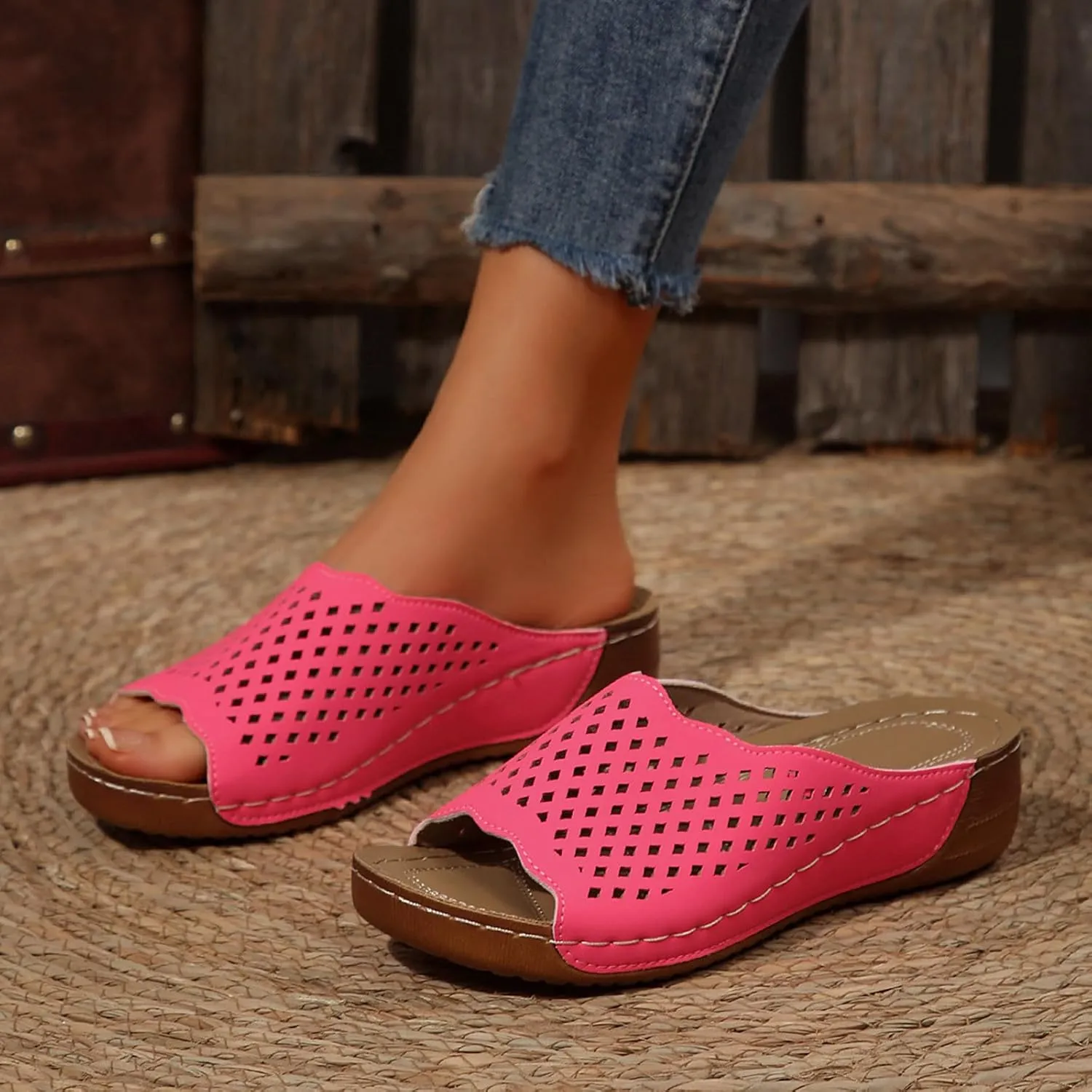 Orthopedic Sandals For Women Arch Support Walking Sandals Comfortable Beach Orthotic Sandals Summer Wedge Sandals