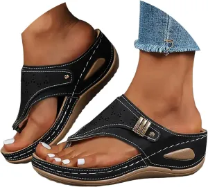 Orthopedic Sandals for Women Arch Support, Women Dressy Summer Wide Width Sandals Slip On Wedges 2025 Flip Flops