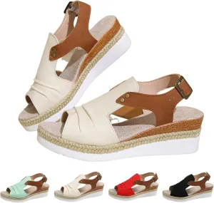 Orthopedic Sandals for Women Arch Support,Open Toe Wedges Heels Platform Sandals Lightweight Espadrilles Summer Shoes