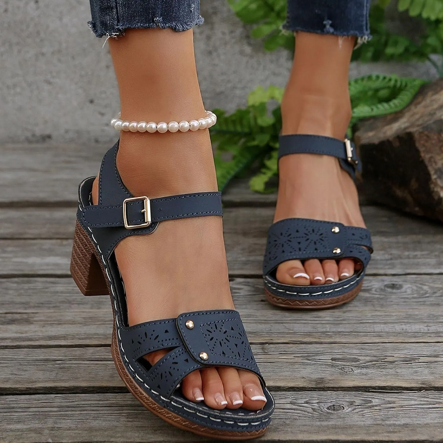 Orthopedic Sandals for Women Comfortable Dressy Arch Support Ankle Strap Beach Wedge Sandals Platform Summer Casual Hollow Out Open Toe Low Heel Breathable Shoes
