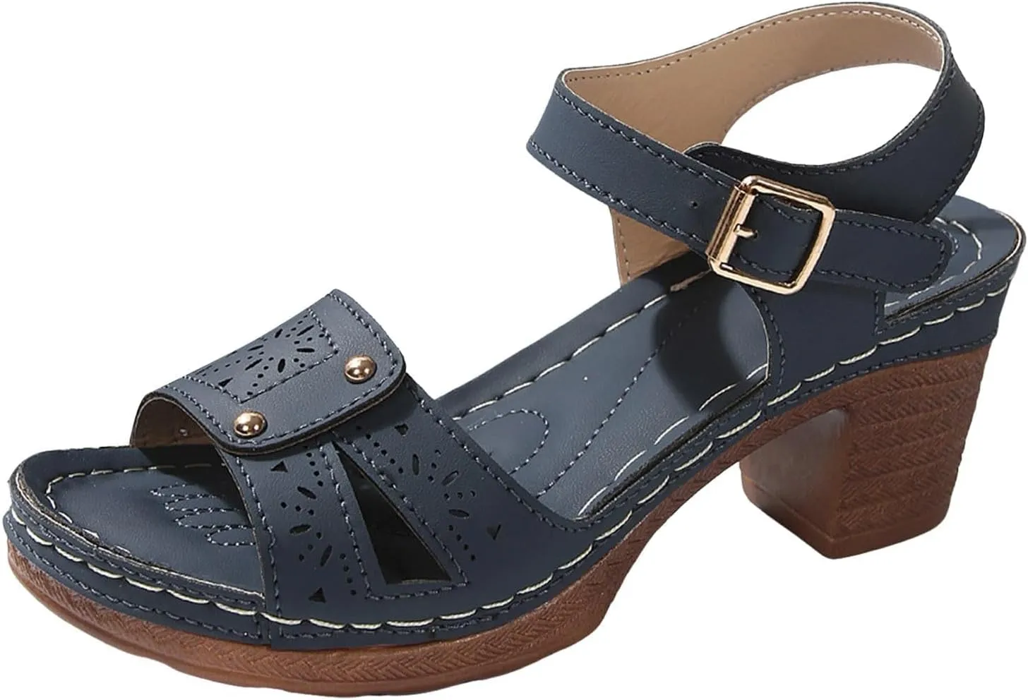 Orthopedic Sandals for Women Comfortable Dressy Arch Support Ankle Strap Beach Wedge Sandals Platform Summer Casual Hollow Out Open Toe Low Heel Breathable Shoes