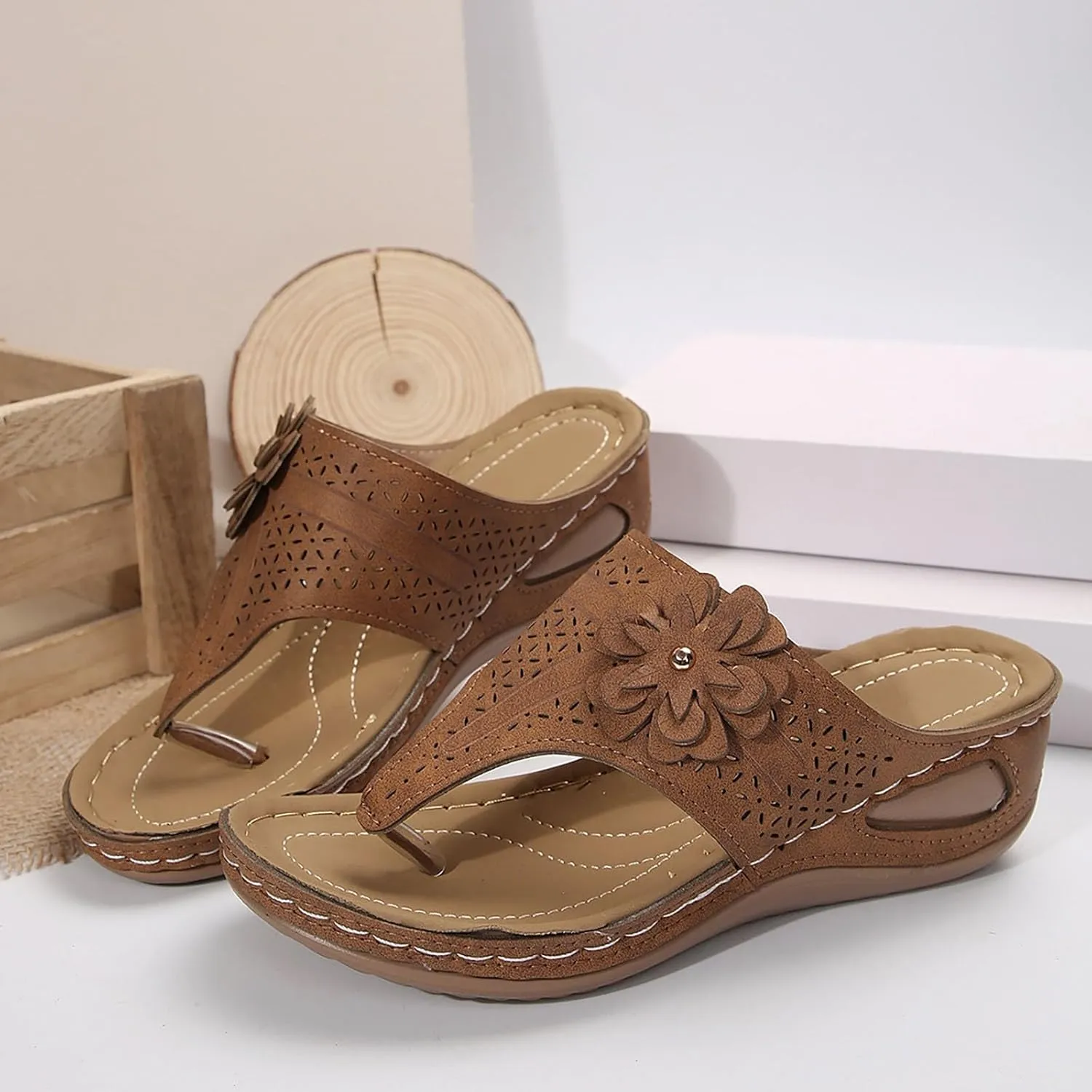 Orthopedic Sandals for Women Low Wedge Sandals for Women Soft Women's Sandal Dressy Summer Shoes for Womens 2025