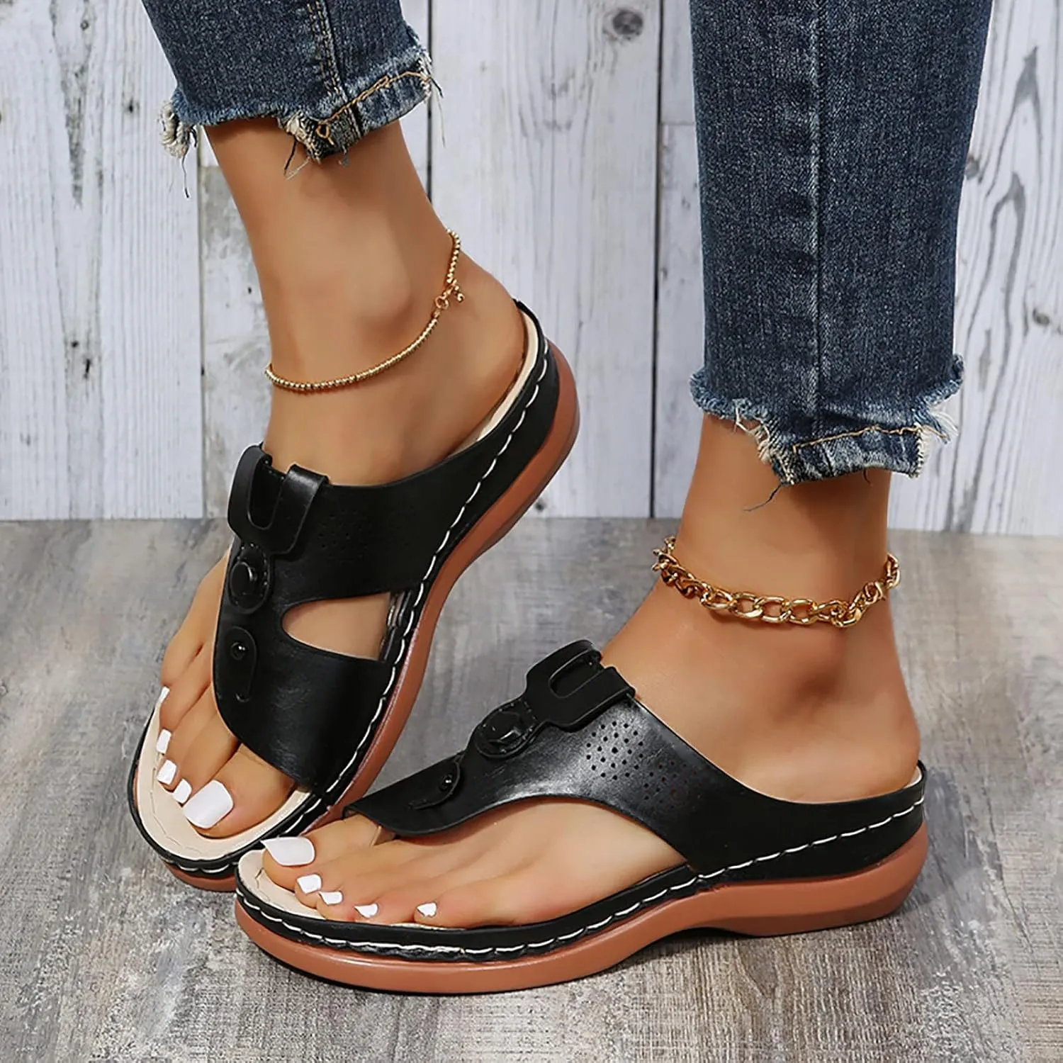 Orthopedic Sandals for Women with High Arch Support Orthotic Women's Sandals Dressy Flip Flop Arch Support Women Orthopedic Womens Heeled Sandals Summer Full Orthopedic Walking Shoes for Women