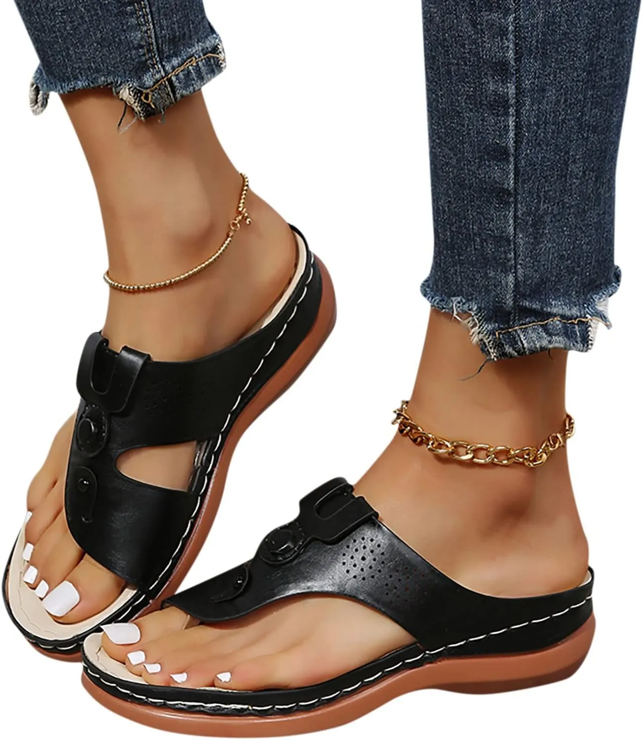 Orthopedic Sandals for Women with High Arch Support Orthotic Women's Sandals Dressy Flip Flop Arch Support Women Orthopedic Womens Heeled Sandals Summer Full Orthopedic Walking Shoes for Women