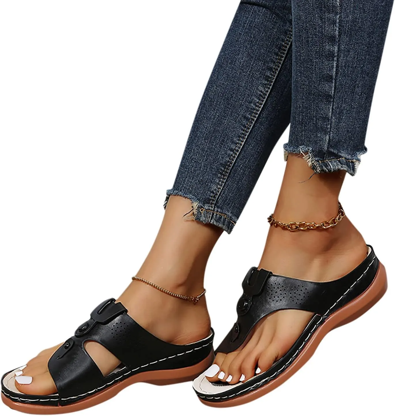 Orthopedic Sandals for Women with High Arch Support Orthotic Women's Sandals Dressy Flip Flop Arch Support Women Orthopedic Womens Heeled Sandals Summer Full Orthopedic Walking Shoes for Women